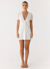 Sweet Lullaby Mini Dress - White